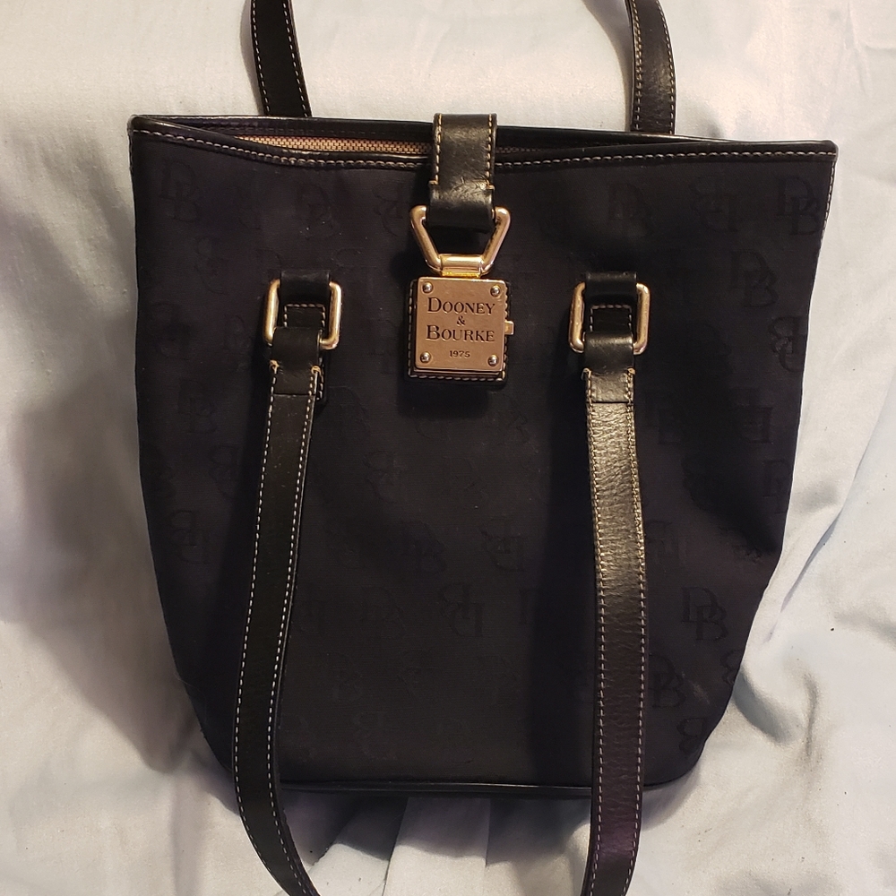 Dooney & Bourke Monogram Black Bucket Handbag